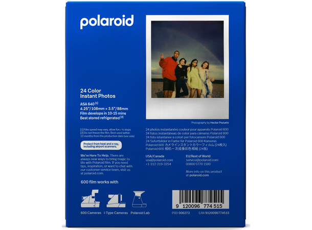 Polaroid 600 Farge 3 pk. Fargefilm for Polaroid 600 kamera
