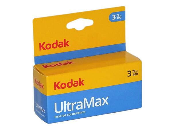 Kodak Ultramax 400 135-24, 3 ruller Fargefilm, 400 ASA, 24 bilder, 3 ruller