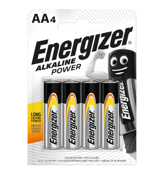 Energizer Batteri Alkaline Power AA 4 pakning alkaline AA batteier