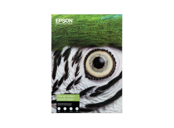Epson Fine Art Cotton Smooth Bright 64" Kunstpapir med glatt overflate,hvit base