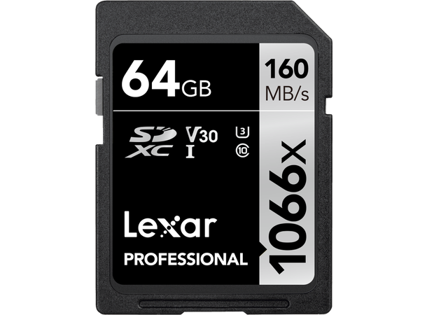 Lexar Professional SDXC 160MB/s 1066x, 160MB/s, U3, V30, UHS-I