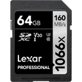 Lexar Professional SDXC 160MB/s 64GB 64 GB, 1066x, 160MB/s, U3, V30, UHS-I