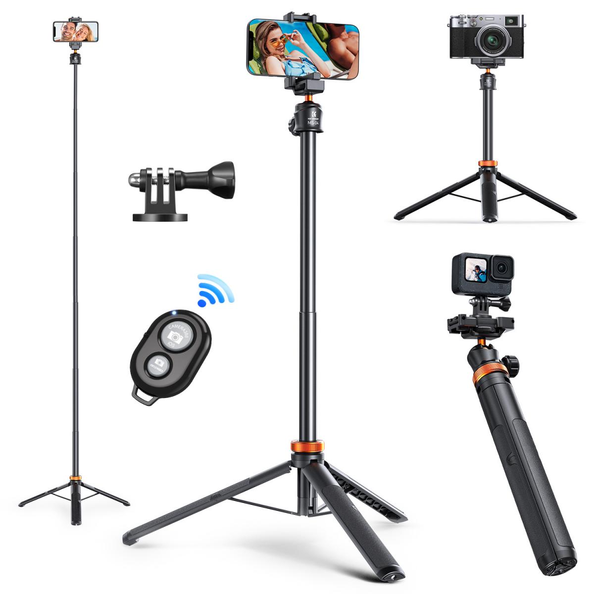 K&F Concept 2-in-1 Selfie og bordstativ Praktisk Stativ m/blåtann fjernkontroll