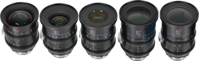 Sirui Cine Lens Kit Jupiter 5 Lenses PL med 24, 35, 50, 75 og 100mm PL-mount