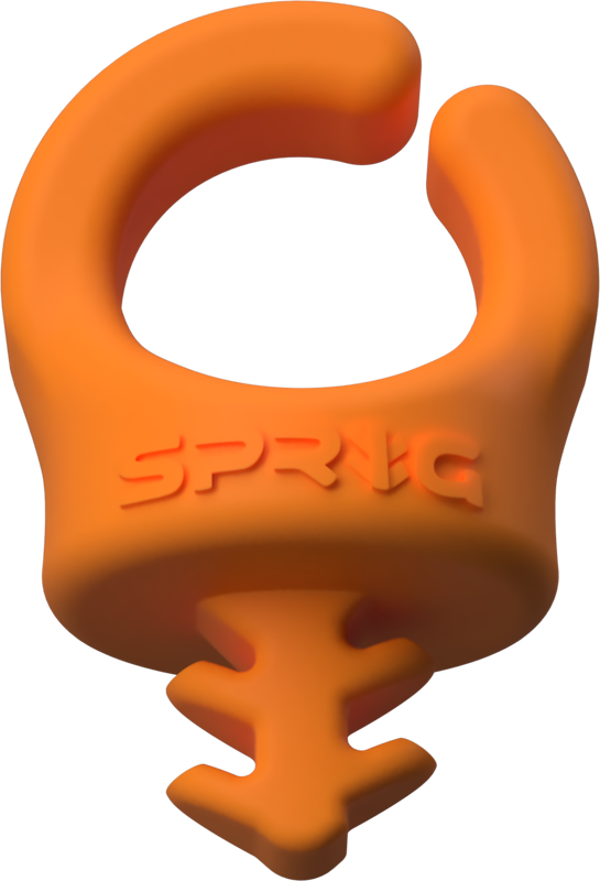Sprig Cable Management 3/8", 3-pakke Superpraktisk organisering, Orange farge