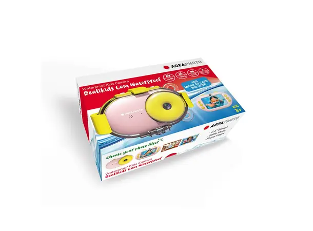 Agfaphoto Realikids Cam Waterproof Rosa. Vanntett digitalkamera + 8GB kort 