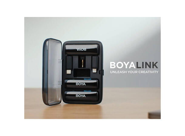 Boya BOYALINK X2 Trådløst Mikrofonsystem 3.5 mm, Lightning og USB-C