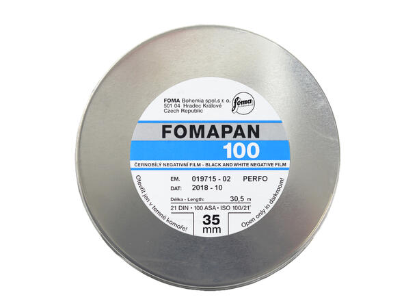 Foma Fomapan 100 135 30,5 meter rull Bulk. ISO 100, S/H-film 