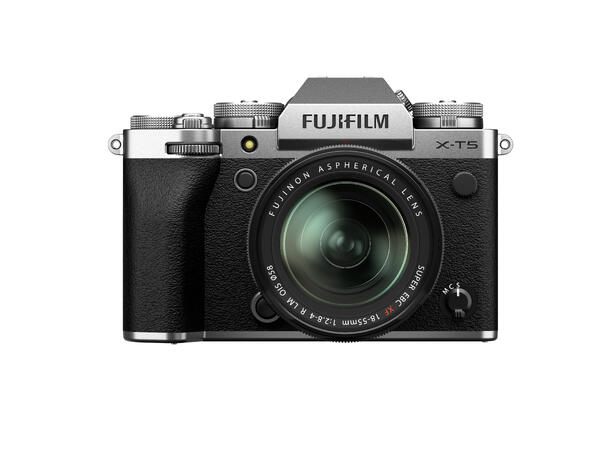 Fujifilm X-T5 Kit m/18-55mm f/2.8-4 Sølv Værtettet, IBIS, 6K, 40Mp