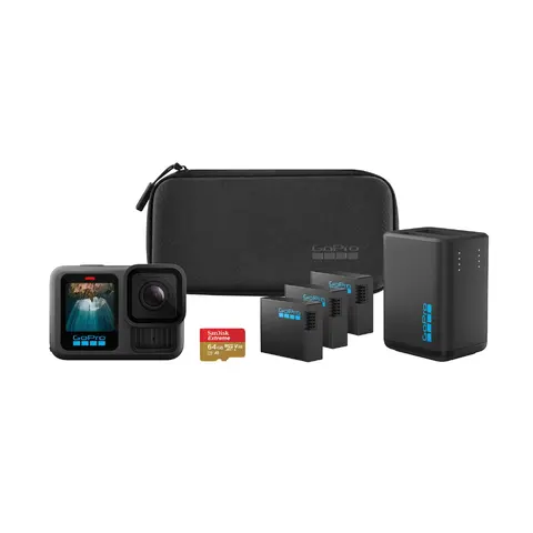 GoPro HERO13 Black Power Bundle 3 batteri, dual charger, 64GB kort, case