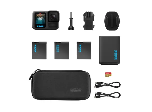 GoPro HERO13 Black Power Bundle 3 batteri, dual charger, 64GB kort, case 
