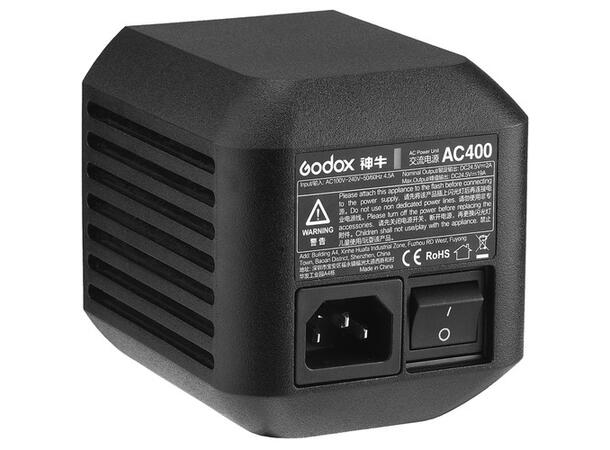 Godox AC-adapter AC400 for AD400 Pro Strømforsyning for Witstro AD400Pro 