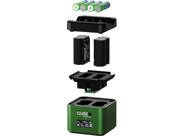 Hahnel ProCube 3 Twin Charger, Fujifilm Smart dobbellader 
