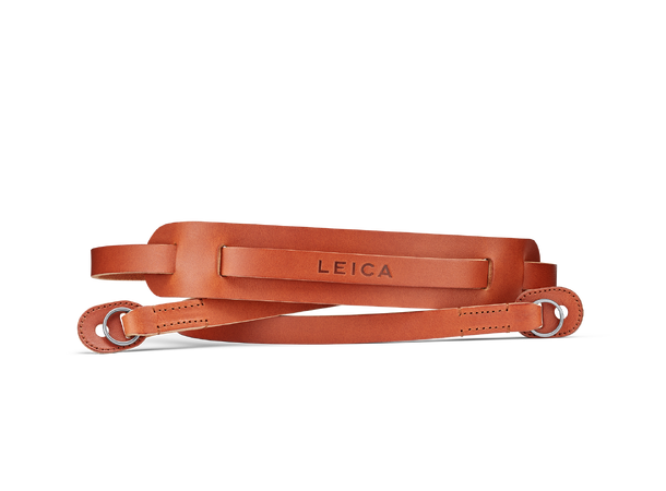 Leica Bærerem m/skulderpute, Cognac Skulderreim i skinn 