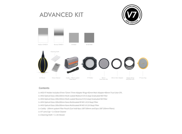 Nisi Advance Kit 100mm System V7 Stor filterpakke med V7 filterholder 