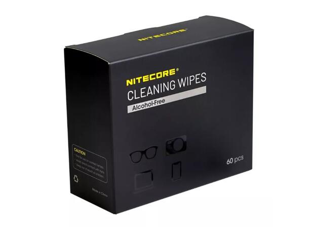 Nitecore Cleaning Wipes 60stk Renseservietter til optikk, kamera m.m.