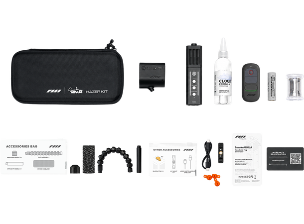 PMI SmokeNINJA-PRO Hazer Kit V2 Batteridrevet mini røykmaskin 