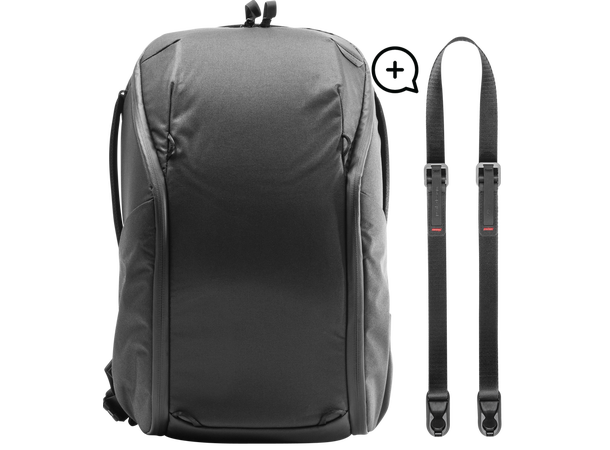 Peak Design Everyday Backpack Zip + Reim 20L Zip inkludert Leash - Sort 