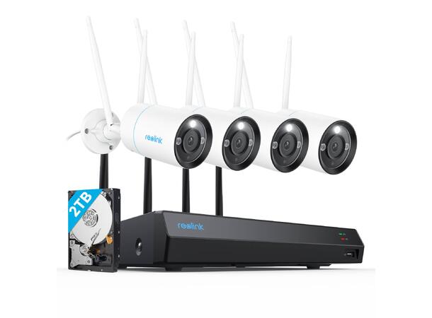 Reolink NVS12-8MB4W Wifi Kamerapakke 4 kamera og videoopptaker, 4K, 12ch 