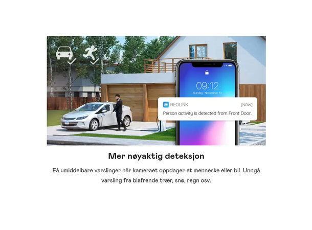Reolink RLC-510WA W320 Sort Utendørs wifi kamera, 5MP, IP66 