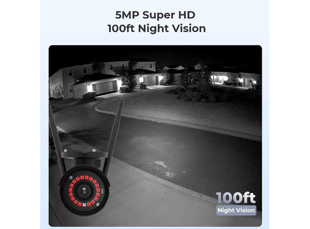 Reolink RLC-510WA W320 Sort Utendørs wifi kamera, 5MP, IP66 