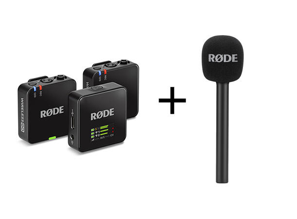 Røde Wireless GO gen 3 inkl Interview GO Trådløs mikrofon med mikrofonhåndtak 