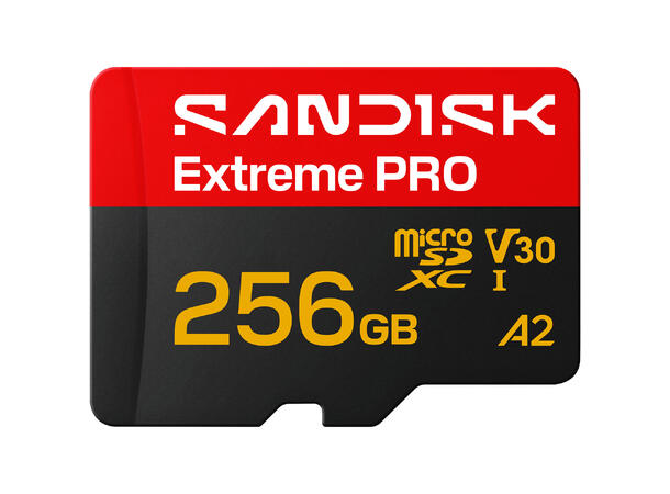 Sandisk MicroSD Extreme Pro V30 256 GB Rask, robust, pålitelig, profesjonell 