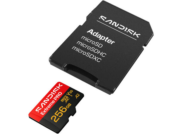 Sandisk MicroSD Extreme Pro V30 256 GB Rask, robust, pålitelig, profesjonell 