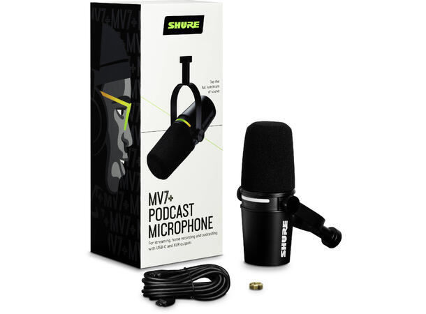 Shure MV7+ Podcast Mikrofon+STAND XLR/USB, dynamisk mikrofon 