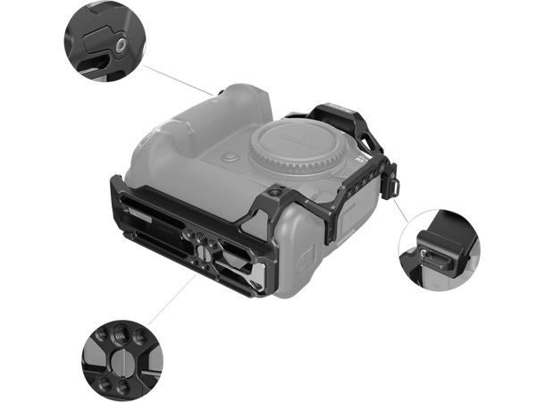 SmallRig 3464 Cage for Canon R5 og R6 Cage for Canon R5 og R6 med BG-R10 