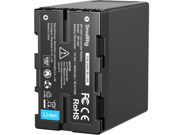 Smallrig 4670 BP-U60 Camcorder Battery Oppladbart Kamera Batteri 