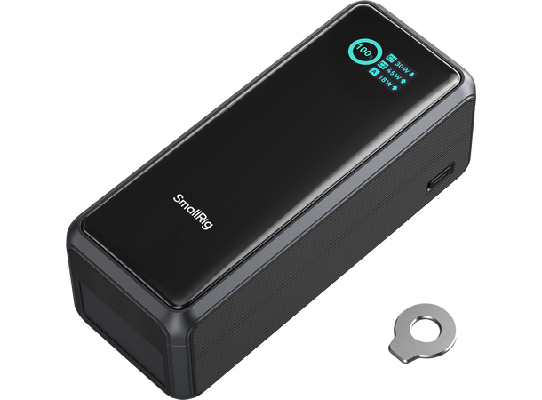 Smallrig 6108 Nano72 Power Bank 20 000 mAh, innebygd USB-C ledning 