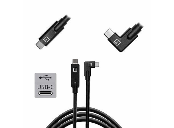 Tether Tools USB-C to USB-C right angle 4,6m  - Svart 
