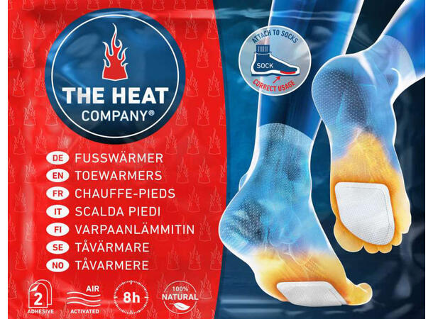 Tåvarmere fra The Heat Company 10pkn 5 pakker á 2. Holder varmen opp til 8t 