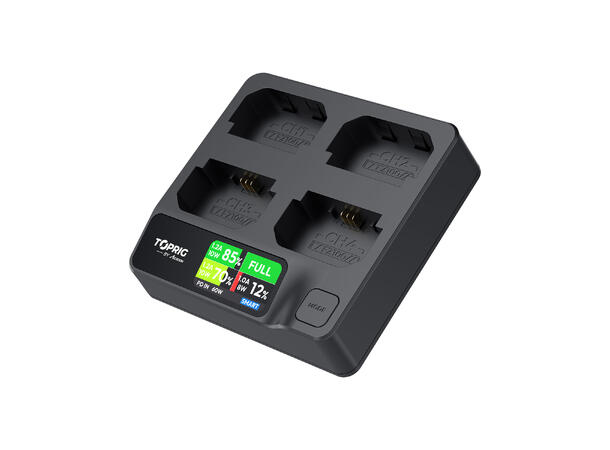 Accsoon TopRig 100W 4-Bay hurtiglader Fire NP-FZ100 batterier 