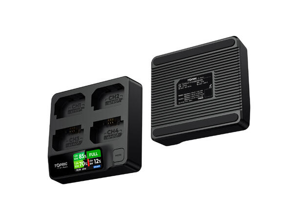 Accsoon TopRig 100W 4-Bay hurtiglader Fire NP-FZ100 batterier 