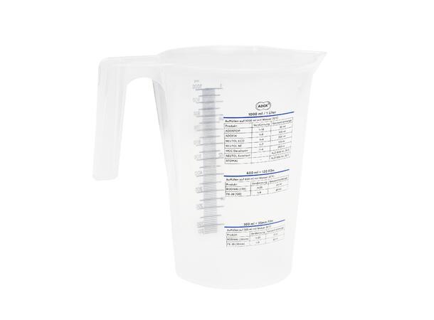 Adox målebeger 1000 ml Høykvalitets målebeger i ml og liter