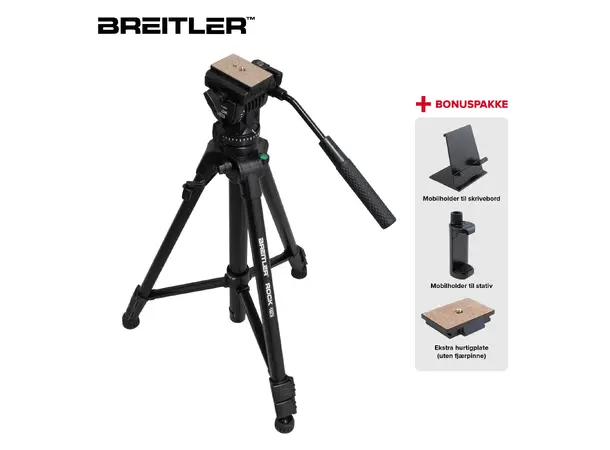 Breitler Rock 163 aluminium tripod Stativ for foto, video og spottingscope 