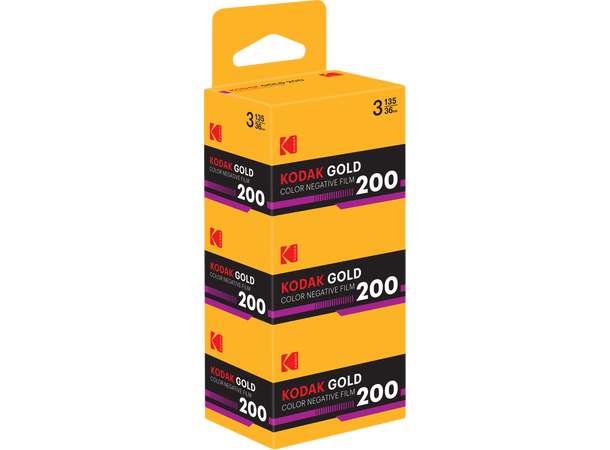 Eastman Kodak Gold 200 135-36 3pk 3 pakning fargefilm, 200 ISO, 36 bilder 