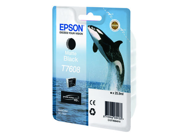 Epson Blekk T7608 Matte Black Matt sort blekk til Epson  P600 