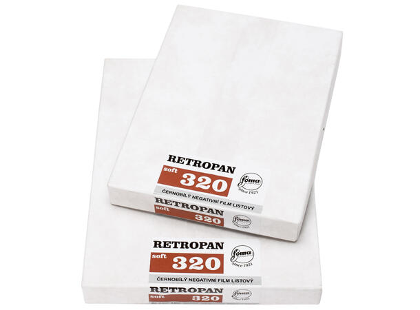 Foma Retropan 320 Soft 4x5 50 blad ISO 320. S/H. 50 stk 4x5 bladfilm 