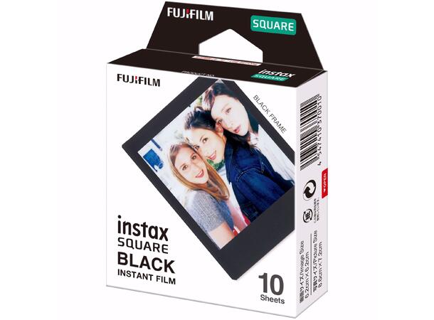 Fujifilm Instax Square Film Black Frame 10 bilder, fargefilm til Fuji Instax SQ