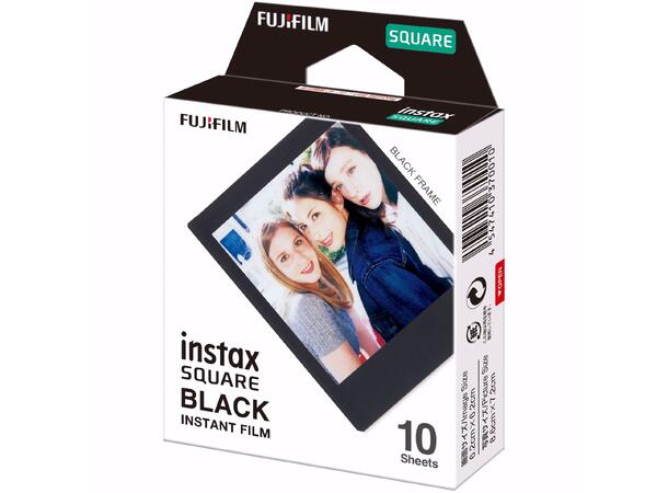 Fujifilm Instax Square Film Black Frame 10 bilder, fargefilm til Fuji Instax SQ 