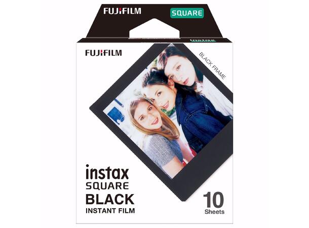 Fujifilm Instax Square Film Black Frame 10 bilder, fargefilm til Fuji Instax SQ