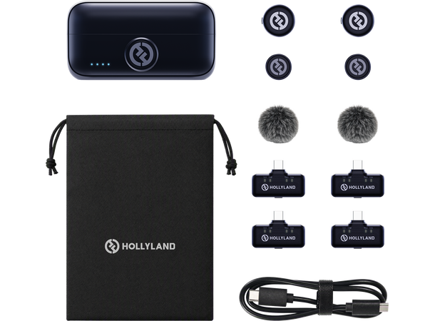 Hollyland Lark M3 Combo 2TX & 4RX 4x USB-C RX,2x Wireless mics 