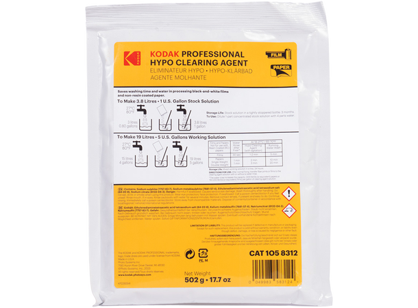 Kodak Professional Hypo Clearing Agent Powder. Pulver til å lage 19 liter 