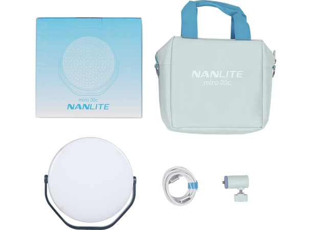 Nanlite Miro 30c LED Full-color, Rundlys Kompakt og kraftig LED-lys Midnight blue 