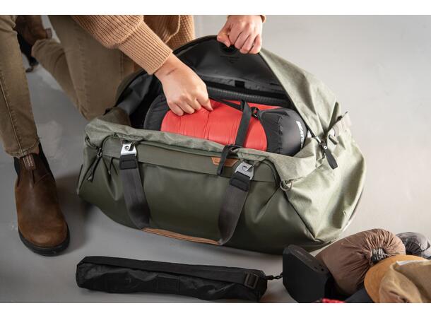 Peak Design Travel Duffel 65L Sage Stor duffelbag m/ praktiske løsninger 