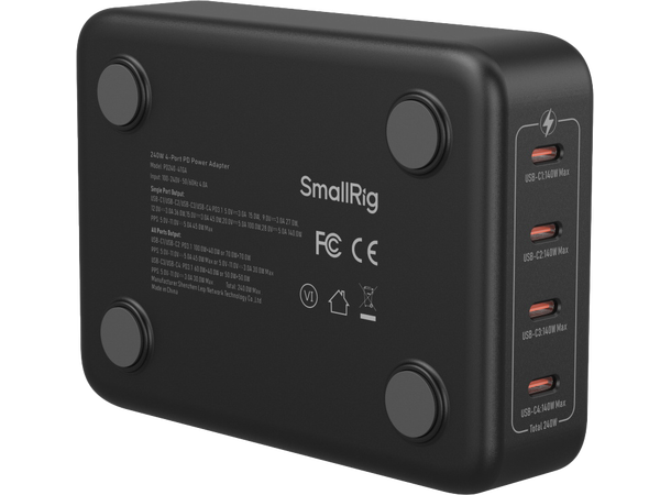 Smallrig 4752 240W 4-Port PD Power Adapt Kraftig USB-lader 