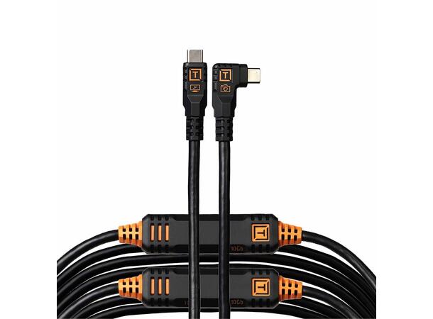 Tetherpro Optima 10G USB 9,4m sort Rett til Vinklet 